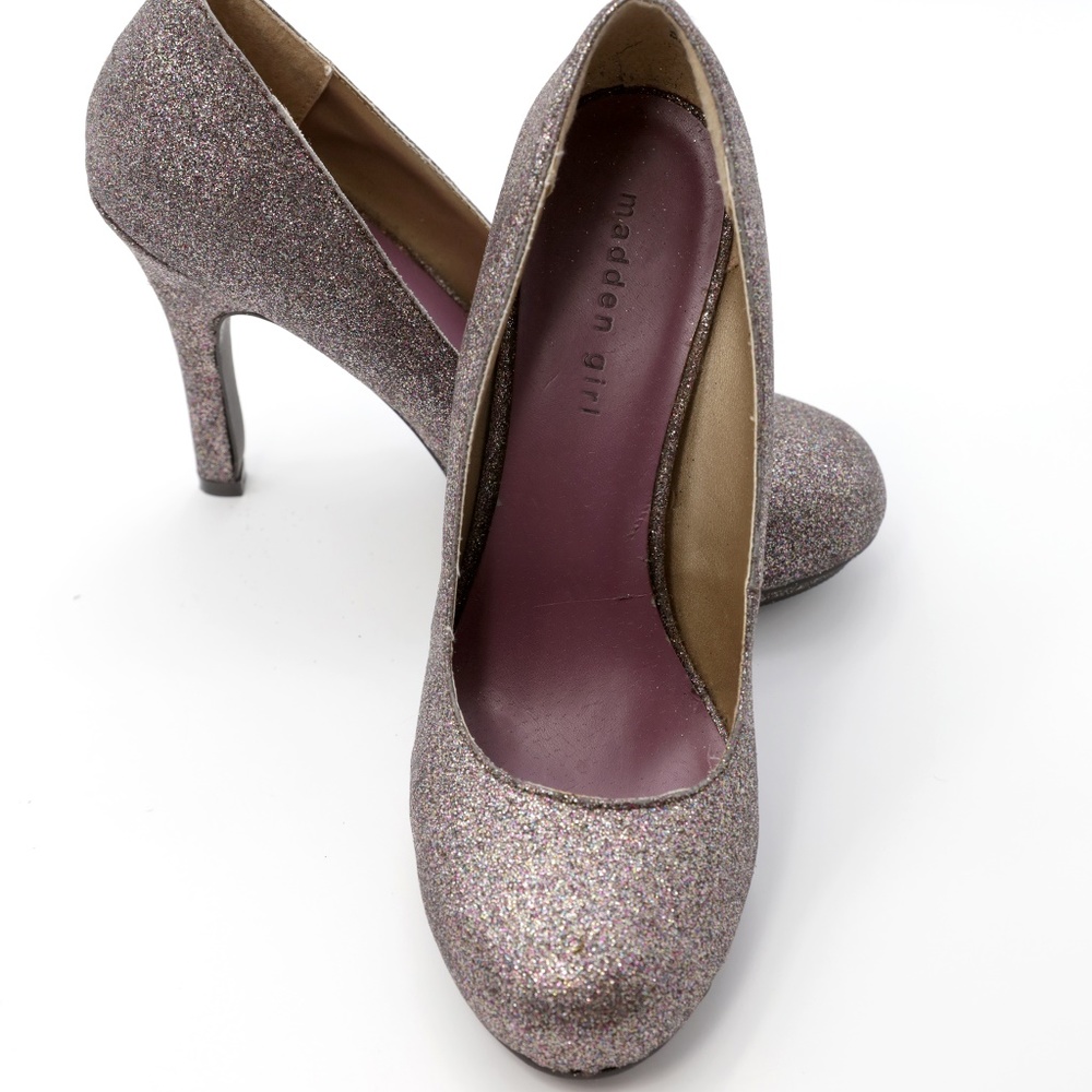 MADDEN GIRL Purple Glittery Pumps